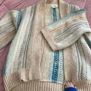 By Anthropologie Colorful Open Knit Sweater